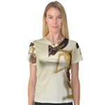 Gunungan Wayang Wallpaper Women s V-Neck Sport Mesh Tee