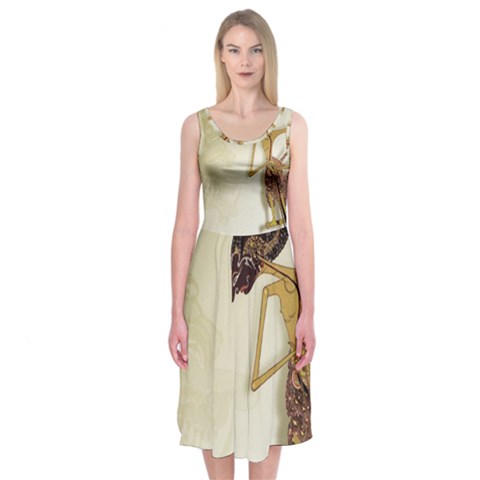 Gunungan Wayang Wallpaper Midi Sleeveless Dress from ArtsNow.com