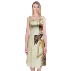 Gunungan Wayang Wallpaper Midi Sleeveless Dress from ArtsNow.com