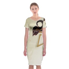Classic Short Sleeve Midi Dress Front Classic Short Sleeve Midi Dress Front