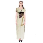 Gunungan Wayang Wallpaper Short Sleeve Maxi Dress