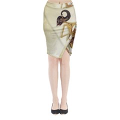 Gunungan Wayang Wallpaper Midi Wrap Pencil Skirt from ArtsNow.com
