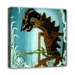 Lukisan Wayang Kulit Mini Canvas 8  x 8  (Stretched)