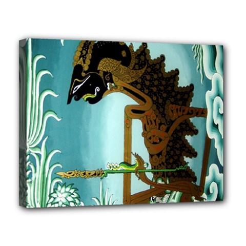 Lukisan Wayang Kulit Canvas 14  x 11  (Stretched) from ArtsNow.com