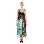 Lukisan Wayang Kulit Sleeveless Maxi Dress