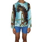 Lukisan Wayang Kulit Kid s Long Sleeve Swimwear