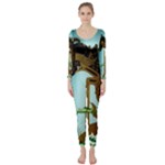 Lukisan Wayang Kulit Long Sleeve Catsuit