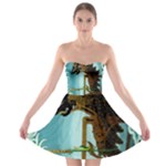 Lukisan Wayang Kulit Strapless Bra Top Dress