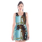 Lukisan Wayang Kulit Scoop Neck Skater Dress