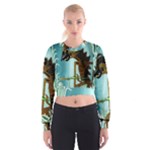 Lukisan Wayang Kulit Women s Cropped Sweatshirt