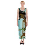 Lukisan Wayang Kulit Fitted Maxi Dress