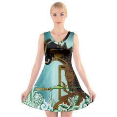 V-Neck Sleeveless Dress 