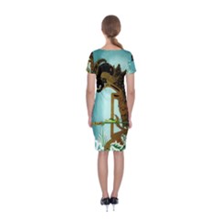 Classic Short Sleeve Midi Dress Back Classic Short Sleeve Midi Dress Back