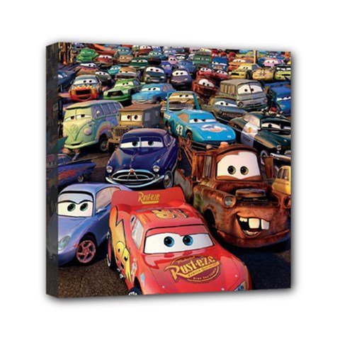 Rali Car,mc Queen Mini Canvas 6  x 6  (Stretched) from ArtsNow.com