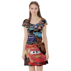Short Sleeve Skater Dress Front Short Sleeve Skater Dress Front