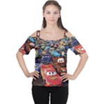 Rali Car,mc Queen Women s Cutout Shoulder Tee