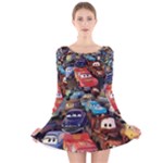Rali Car,mc Queen Long Sleeve Velvet Skater Dress