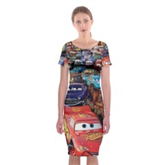 Classic Short Sleeve Midi Dress Front Classic Short Sleeve Midi Dress Front