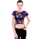 Terminator Roses Crew Neck Crop Top