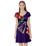 Terminator Roses Short Sleeve Skater Dress