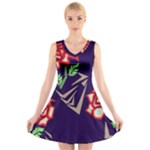 Terminator Roses V-Neck Sleeveless Dress