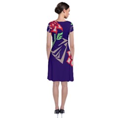 Short Sleeve Front Wrap Dress 