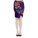 Terminator Roses Midi Wrap Pencil Skirt