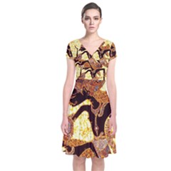 Short Sleeve Front Wrap Dress 