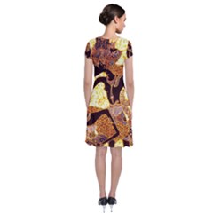 Short Sleeve Front Wrap Dress 