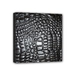 Black Alligator Leather Pattern Mini Canvas 4  x 4  (Stretched)