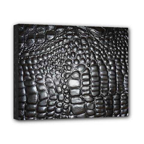 Black Alligator Leather Pattern Canvas 10  x 8  (Stretched) from ArtsNow.com