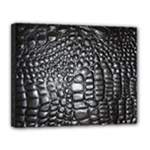 Black Alligator Leather Pattern Canvas 14  x 11  (Stretched)