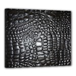 Black Alligator Leather Pattern Canvas 24  x 20  (Stretched)