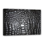 Black Alligator Leather Pattern Canvas 18  x 12  (Stretched)