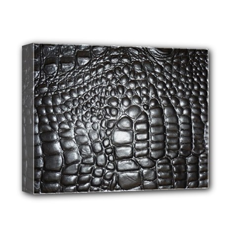 Black Alligator Leather Pattern Deluxe Canvas 14  x 11  (Stretched) from ArtsNow.com