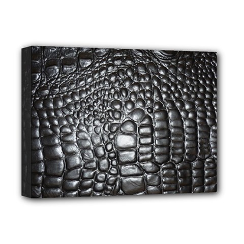 Black Alligator Leather Pattern Deluxe Canvas 16  x 12  (Stretched)  from ArtsNow.com