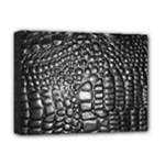 Black Alligator Leather Pattern Deluxe Canvas 16  x 12  (Stretched) 