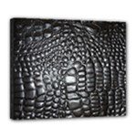 Black Alligator Leather Pattern Deluxe Canvas 24  x 20  (Stretched)