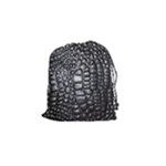 Black Alligator Leather Pattern Drawstring Pouch (Small)