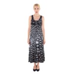 Black Alligator Leather Pattern Sleeveless Maxi Dress
