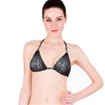 Black Alligator Leather Pattern Bikini Top