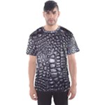 Black Alligator Leather Pattern Men s Sport Mesh Tee