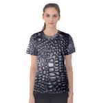 Black Alligator Leather Pattern Women s Cotton Tee