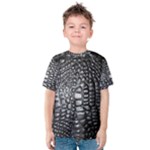 Black Alligator Leather Pattern Kid s Cotton Tee
