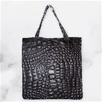 Black Alligator Leather Pattern Grocery Tote Bag