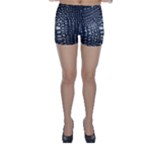 Black Alligator Leather Pattern Skinny Shorts