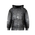 Black Alligator Leather Pattern Kids  Pullover Hoodie