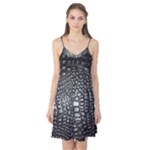Black Alligator Leather Pattern Camis Nightgown 