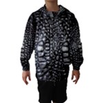 Black Alligator Leather Pattern Hooded Wind Breaker (Kids)