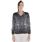 Black Alligator Leather Pattern Wind Breaker (Women)